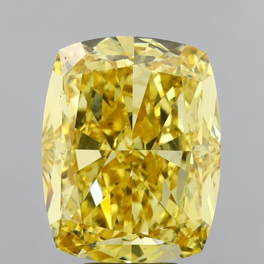 Loose Diamond - CUSHION MODIFIED 9.01ct Fancy Vivid Yellow VS1: Loose Diamond - CUSHION MODIFIED 9.01ct Fancy Vivid Yellow VS1 Source: This is a real non-mined Diamond that has been grown in a lab Shape: CUSHION MODIFIED Carats: 9.01 Color: Fancy Vivid Yellow Cert