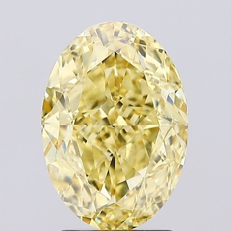 Loose Diamond - OVAL 3.01ct Fancy Intense Yellow VS1: Loose Diamond - OVAL 3.01ct Fancy Intense Yellow VS1 Source: This is a real non-mined Diamond that has been grown in a lab Shape: OVAL Carats: 3.01 Color: Fancy Intense Yellow Certification: IGI Video