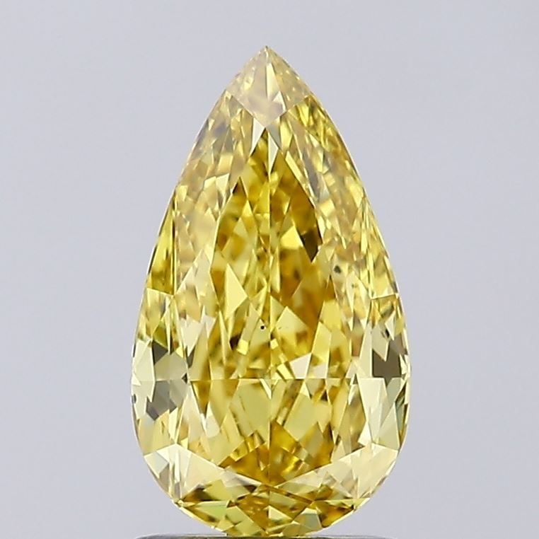 Loose Diamond - PEAR 1.26ct Fancy Intense Yellow VS1: Loose Diamond - PEAR 1.26ct Fancy Intense Yellow VS1 Source: This is a real non-mined Diamond that has been grown in a lab Shape: PEAR Carats: 1.26 Color: Fancy Intense Yellow Certification: IGI Video