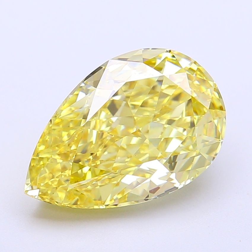 Loose Diamond - PEAR 4.02ct Fancy Intense Yellow VS1: Loose Diamond - PEAR 4.02ct Fancy Intense Yellow VS1 Source: This is a real non-mined Diamond that has been grown in a lab Shape: PEAR Carats: 4.02 Color: Fancy Intense Yellow Certification: IGI Video