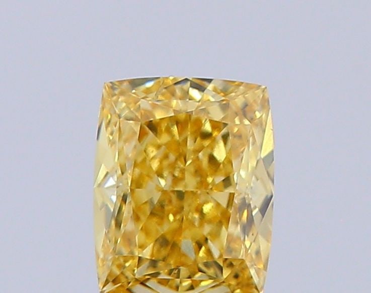Loose Diamond - CUSHION MODIFIED 1.03ct Fancy Vivid Yellow VS2: Loose Diamond - CUSHION MODIFIED 1.03ct Fancy Vivid Yellow VS2 Source: This is a real non-mined Diamond that has been grown in a lab Shape: CUSHION MODIFIED Carats: 1.03 Color: Fancy Vivid Yellow Cert