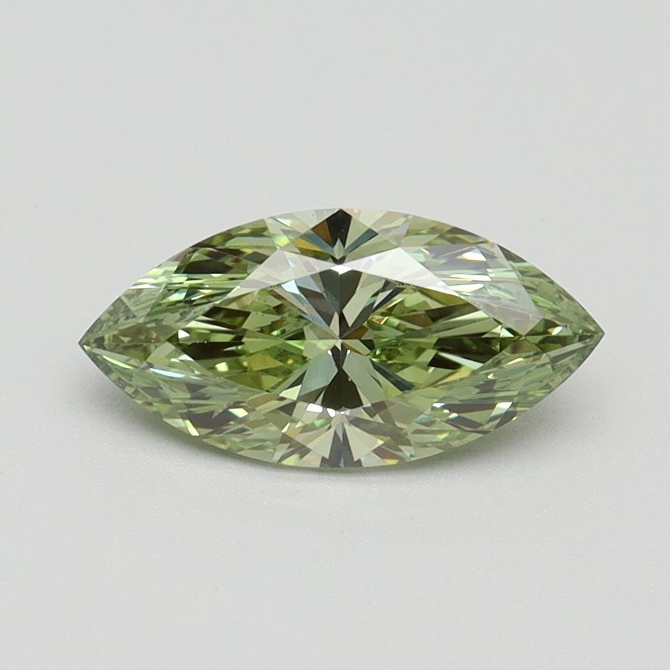 Loose Diamond - MARQUISE 1.0ct Fancy Vivid Green VS2: Loose Diamond - MARQUISE 1.0ct Fancy Vivid Green VS2 Source: This is a real non-mined Diamond that has been grown in a lab Shape: MARQUISE Carats: 1.0 Color: Fancy Vivid Green Certification: IGI Video