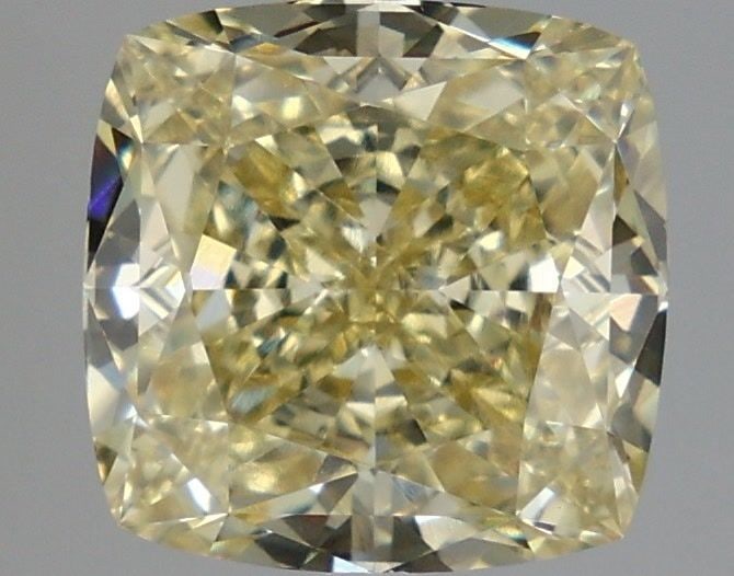 Loose Diamond - CUSHION MODIFIED 4.1ct Fancy Light Yellow VVS2: Loose Diamond - CUSHION MODIFIED 4.1ct Fancy Light Yellow VVS2 Source: This is a real non-mined Diamond that has been grown in a lab Shape: CUSHION MODIFIED Carats: 4.1 Color: Fancy Light Yellow Certi
