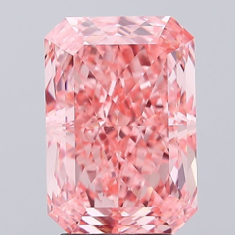 Loose Diamond - RADIANT 5.01ct Fancy Vivid Pink VS1: Loose Diamond - RADIANT 5.01ct Fancy Vivid Pink VS1 Source: This is a real non-mined Diamond that has been grown in a lab Shape: RADIANT Carats: 5.01 Color: Fancy Vivid Pink Certification: IGI Video: