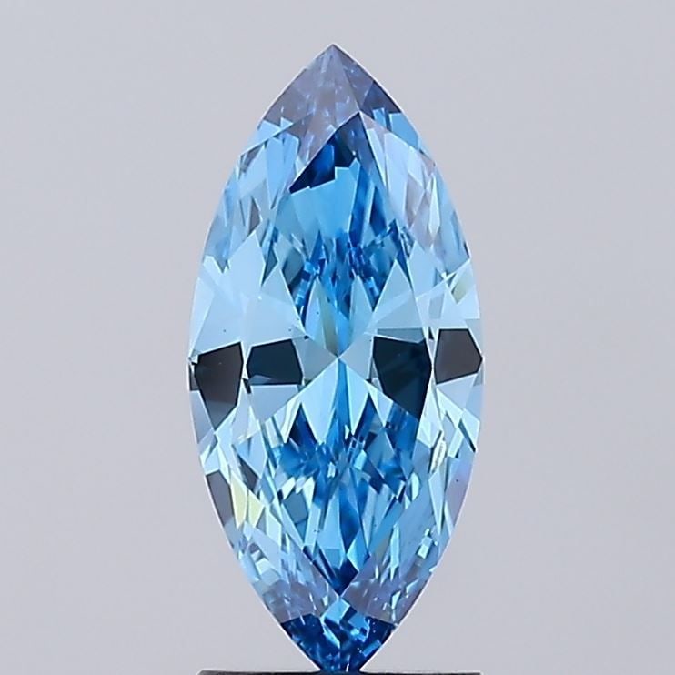 Loose Diamond - MARQUISE 1.59ct Fancy Vivid Blue VS1: Loose Diamond - MARQUISE 1.59ct Fancy Vivid Blue VS1 Source: This is a real non-mined Diamond that has been grown in a lab Shape: MARQUISE Carats: 1.59 Color: Fancy Vivid Blue Certification: IGI Video