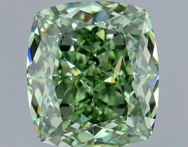 Loose Diamond - CUSHION MODIFIED 1.1ct Fancy Vivid Green VVS2: Loose Diamond - CUSHION MODIFIED 1.1ct Fancy Vivid Green VVS2 Source: This is a real non-mined Diamond that has been grown in a lab Shape: CUSHION MODIFIED Carats: 1.1 Color: Fancy Vivid Green Certifi