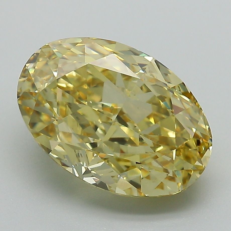 Loose Diamond - OVAL 4.04ct Fancy Vivid Yellow VVS2: Loose Diamond - OVAL 4.04ct Fancy Vivid Yellow VVS2 Source: This is a real non-mined Diamond that has been grown in a lab Shape: OVAL Carats: 4.04 Color: Fancy Vivid Yellow Certification: IGI Video: