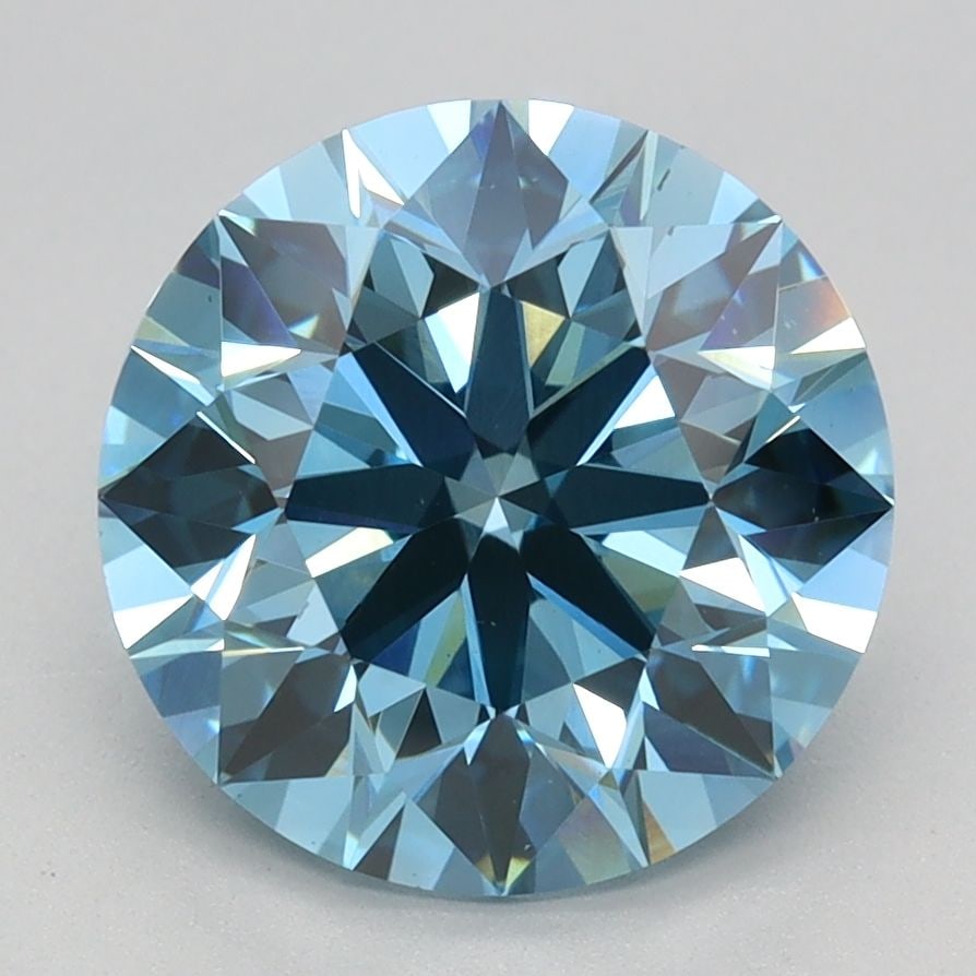 Ideal Loose Diamond - ROUND 2.97ct Fancy Vivid Blue VS1: Ideal Loose Diamond - ROUND 2.97ct Fancy Vivid Blue VS1 Source: This is a real non-mined Diamond that has been grown in a lab Shape: ROUND Carats: 2.97 Color: Fancy Vivid Blue Certification: IGI Video