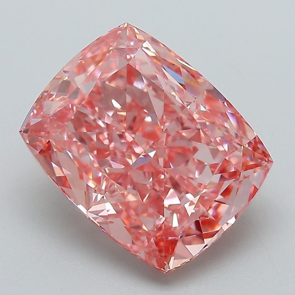 Loose Diamond - CUSHION MODIFIED 5.1ct Fancy Vivid Pink VS1: Loose Diamond - CUSHION MODIFIED 5.1ct Fancy Vivid Pink VS1 Source: This is a real non-mined Diamond that has been grown in a lab Shape: CUSHION MODIFIED Carats: 5.1 Color: Fancy Vivid Pink Certificat