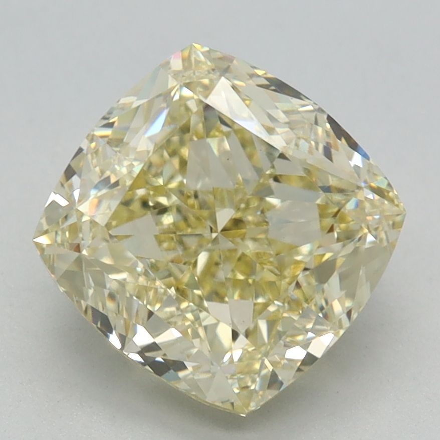Loose Diamond - CUSHION MODIFIED 2.62ct Fancy Yellow VVS2: Loose Diamond - CUSHION MODIFIED 2.62ct Fancy Yellow VVS2 Source: This is a real non-mined Diamond that has been grown in a lab Shape: CUSHION MODIFIED Carats: 2.62 Color: Fancy Yellow Certification: