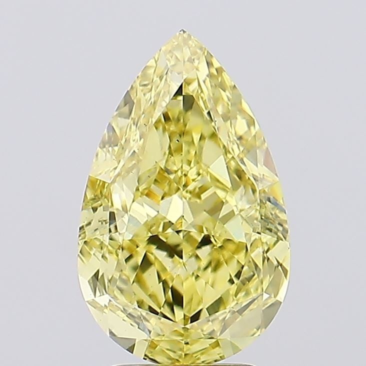 Loose Diamond - PEAR 4.17ct Fancy Vivid Yellow VS2: Loose Diamond - PEAR 4.17ct Fancy Vivid Yellow VS2 Source: This is a real non-mined Diamond that has been grown in a lab Shape: PEAR Carats: 4.17 Color: Fancy Vivid Yellow Certification: IGI Video: