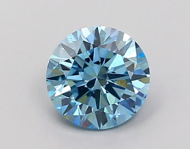 Loose Diamond - ROUND 0.54ct Fancy Vivid Greenish Blue VS2: Loose Diamond - ROUND 0.54ct Fancy Vivid Greenish Blue VS2 Source: This is a real non-mined Diamond that has been grown in a lab Shape: ROUND Carats: 0.54 Color: Fancy Vivid Greenish Blue Certificatio