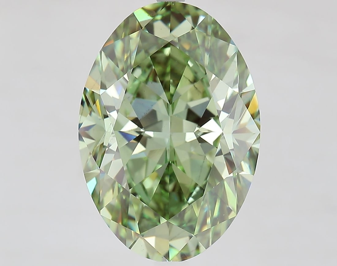Loose Diamond - OVAL 9.2ct Fancy Vivid Green VS2: Loose Diamond - OVAL 9.2ct Fancy Vivid Green VS2 Source: This is a real non-mined Diamond that has been grown in a lab Shape: OVAL Carats: 9.2 Color: Fancy Vivid Green Certification: IGI Video: