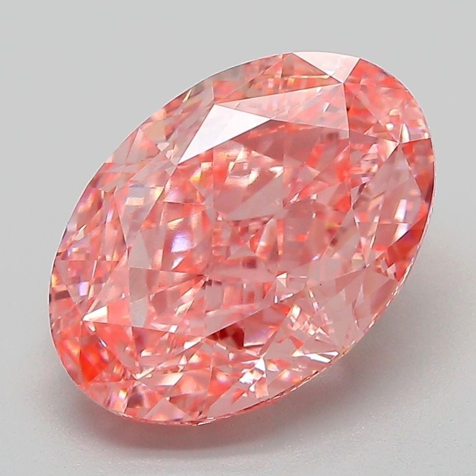 Loose Diamond - OVAL 4.64ct Fancy Vivid Pink VS1: Loose Diamond - OVAL 4.64ct Fancy Vivid Pink VS1 Source: This is a real non-mined Diamond that has been grown in a lab Shape: OVAL Carats: 4.64 Color: Fancy Vivid Pink Certification: IGI Video: