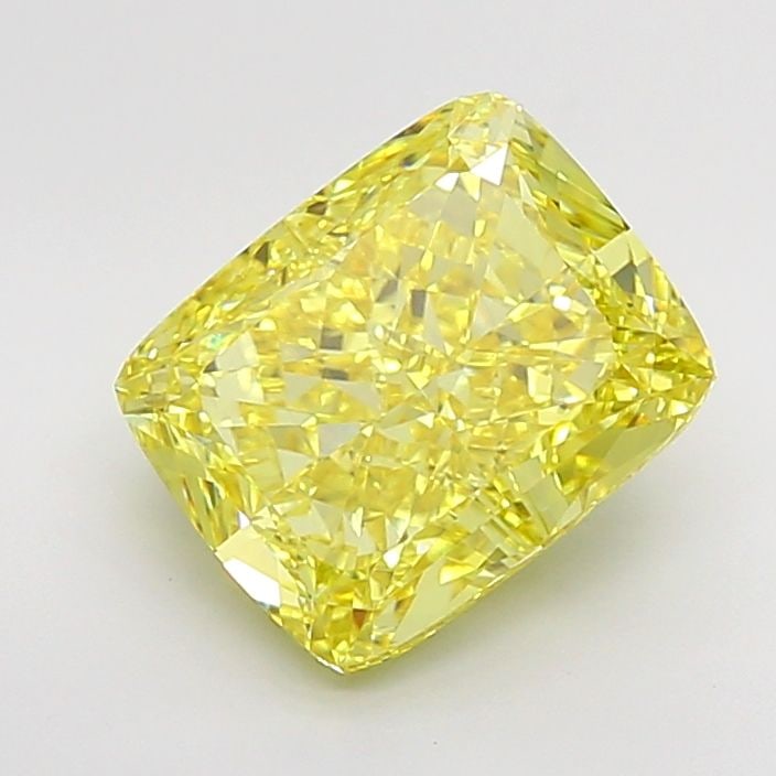 Loose Diamond - CUSHION MODIFIED 4.66ct Fancy Vivid Yellow VS1: Loose Diamond - CUSHION MODIFIED 4.66ct Fancy Vivid Yellow VS1 Source: This is a real non-mined Diamond that has been grown in a lab Shape: CUSHION MODIFIED Carats: 4.66 Color: Fancy Vivid Yellow Cert