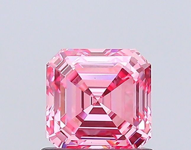 Loose Diamond - ASSCHER 1.0ct Fancy Vivid Pink VS1: Loose Diamond - ASSCHER 1.0ct Fancy Vivid Pink VS1 Source: This is a real non-mined Diamond that has been grown in a lab Shape: ASSCHER Carats: 1.0 Color: Fancy Vivid Pink Certification: IGI Video: