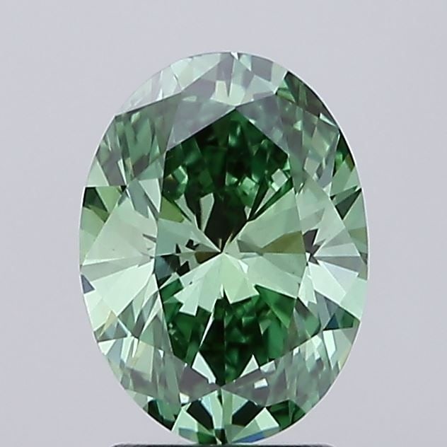 Loose Diamond - OVAL 2.16ct Fancy Vivid Green VS1: Loose Diamond - OVAL 2.16ct Fancy Vivid Green VS1 Source: This is a real non-mined Diamond that has been grown in a lab Shape: OVAL Carats: 2.16 Color: Fancy Vivid Green Certification: IGI Video: