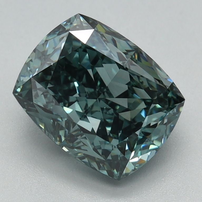 Loose Diamond - CUSHION MODIFIED 1.56ct Fancy Intense Green VVS2: Loose Diamond - CUSHION MODIFIED 1.56ct Fancy Intense Green VVS2 Source: This is a real non-mined Diamond that has been grown in a lab Shape: CUSHION MODIFIED Carats: 1.56 Color: Fancy Intense Green C