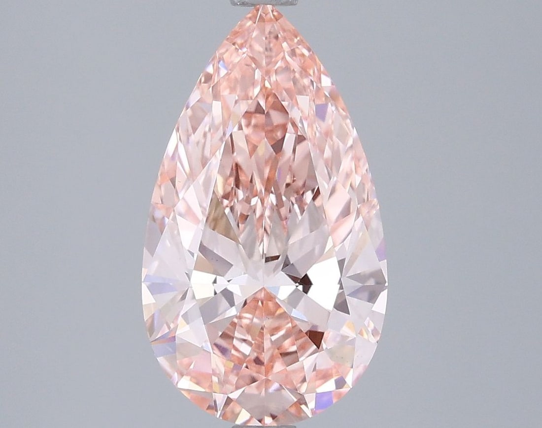 Loose Diamond - PEAR 2.46ct Fancy Vivid Pink VS1: Loose Diamond - PEAR 2.46ct Fancy Vivid Pink VS1 Source: This is a real non-mined Diamond that has been grown in a lab Shape: PEAR Carats: 2.46 Color: Fancy Vivid Pink Certification: IGI Video: