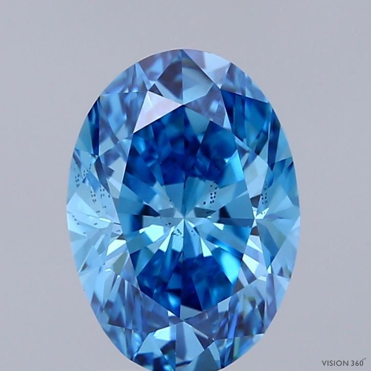 Loose Diamond - OVAL 2.07ct Fancy Vivid Blue SI1: Loose Diamond - OVAL 2.07ct Fancy Vivid Blue SI1 Source: This is a real non-mined Diamond that has been grown in a lab Shape: OVAL Carats: 2.07 Color: Fancy Vivid Blue Certification: IGI Video: