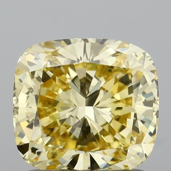 Loose Diamond - CUSHION MODIFIED 1.24ct Fancy Intense Yellow VS2: Loose Diamond - CUSHION MODIFIED 1.24ct Fancy Intense Yellow VS2 Source: This is a real non-mined Diamond that has been grown in a lab Shape: CUSHION MODIFIED Carats: 1.24 Color: Fancy Intense Yellow