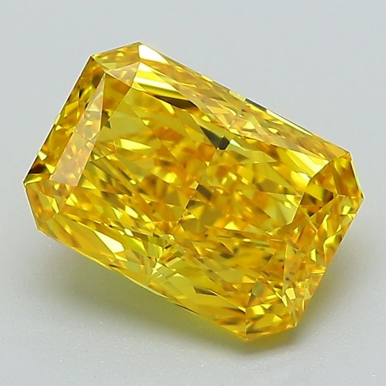 Loose Diamond - RADIANT 2.24ct Fancy Vivid Yellow VS1: Loose Diamond - RADIANT 2.24ct Fancy Vivid Yellow VS1 Source: This is a real non-mined Diamond that has been grown in a lab Shape: RADIANT Carats: 2.24 Color: Fancy Vivid Yellow Certification: IGI Vid