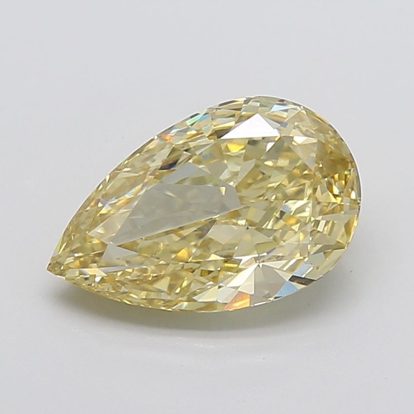 Loose Diamond - PEAR 5.34ct Fancy Yellow VS1: Loose Diamond - PEAR 5.34ct Fancy Yellow VS1 Source: This is a real non-mined Diamond that has been grown in a lab Shape: PEAR Carats: 5.34 Color: Fancy Yellow Certification: IGI PLEASE NOTE: Framed,