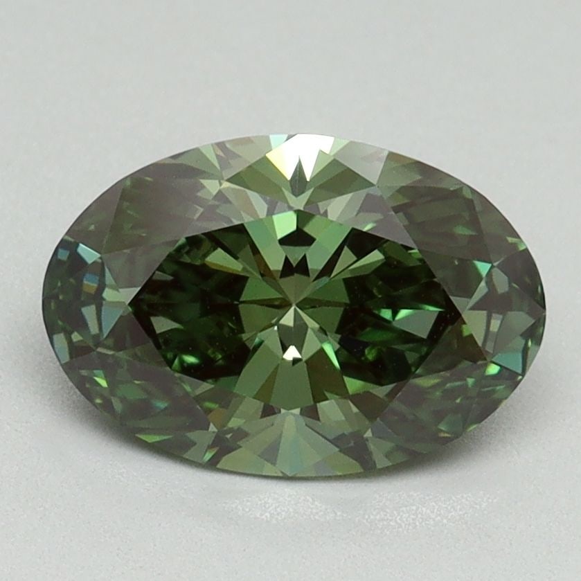 Loose Diamond - OVAL 1.61ct Fancy Vivid Green VVS2: Loose Diamond - OVAL 1.61ct Fancy Vivid Green VVS2 Source: This is a real non-mined Diamond that has been grown in a lab Shape: OVAL Carats: 1.61 Color: Fancy Vivid Green Certification: IGI Video:
