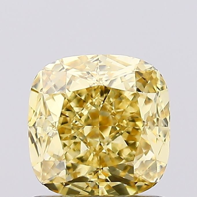 Loose Diamond - CUSHION MODIFIED 1.16ct Fancy Intense Yellow VS1: Loose Diamond - CUSHION MODIFIED 1.16ct Fancy Intense Yellow VS1 Source: This is a real non-mined Diamond that has been grown in a lab Shape: CUSHION MODIFIED Carats: 1.16 Color: Fancy Intense Yellow
