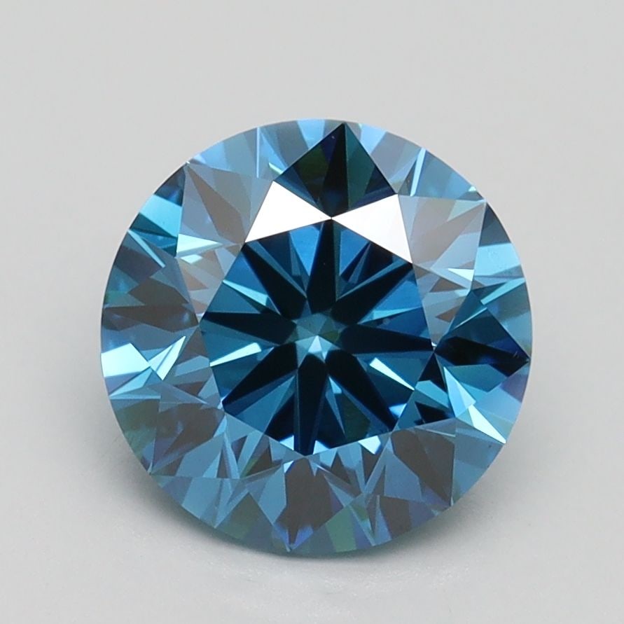 Ideal Loose Diamond - ROUND 2.16ct Fancy Vivid Blue VS1: Ideal Loose Diamond - ROUND 2.16ct Fancy Vivid Blue VS1 Source: This is a real non-mined Diamond that has been grown in a lab Shape: ROUND Carats: 2.16 Color: Fancy Vivid Blue Certification: IGI Video