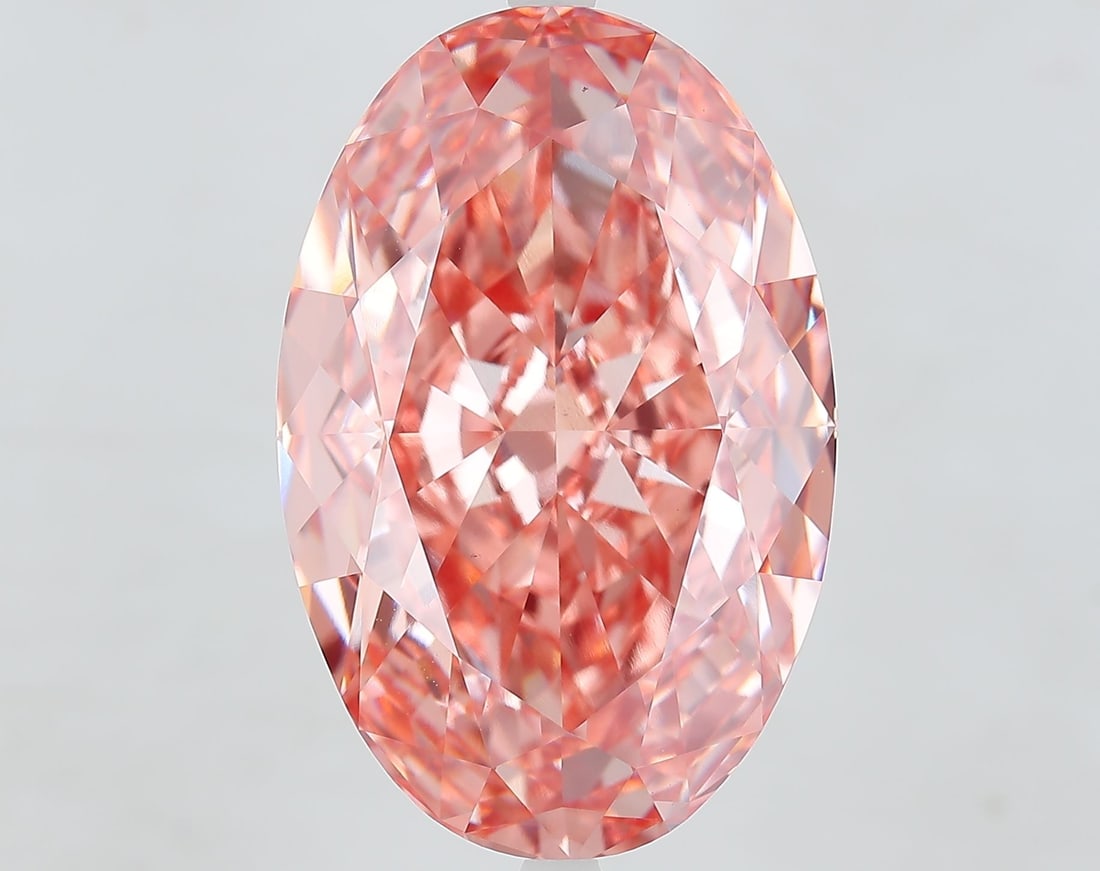 Loose Diamond - OVAL 20.1ct Fancy Vivid Pink VS1: Loose Diamond - OVAL 20.1ct Fancy Vivid Pink VS1 Source: This is a real non-mined Diamond that has been grown in a lab Shape: OVAL Carats: 20.1 Color: Fancy Vivid Pink Certification: IGI Video: