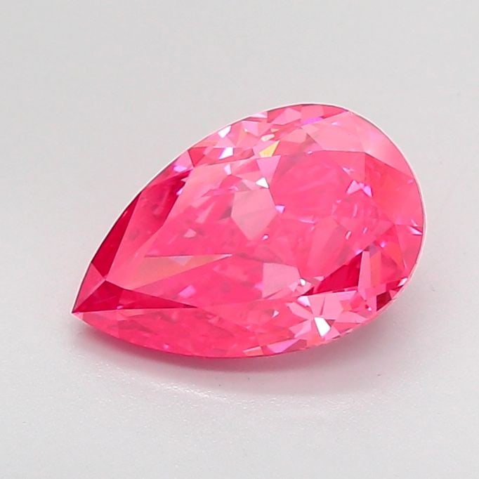 Loose Diamond - PEAR 2.55ct Fancy Vivid Pink VS2: Loose Diamond - PEAR 2.55ct Fancy Vivid Pink VS2 Source: This is a real non-mined Diamond that has been grown in a lab Shape: PEAR Carats: 2.55 Color: Fancy Vivid Pink Certification: IGI Video: