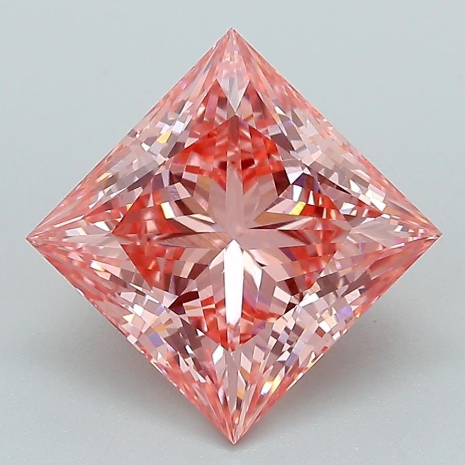 Loose Diamond - PRINCESS 3.08ct Fancy Vivid Pink VVS2: Loose Diamond - PRINCESS 3.08ct Fancy Vivid Pink VVS2 Source: This is a real non-mined Diamond that has been grown in a lab Shape: PRINCESS Carats: 3.08 Color: Fancy Vivid Pink Certification: IGI Vide