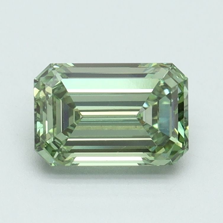 Loose Diamond - EMERALD 1.06ct Fancy Vivid Green VS2: Loose Diamond - EMERALD 1.06ct Fancy Vivid Green VS2 Source: This is a real non-mined Diamond that has been grown in a lab Shape: EMERALD Carats: 1.06 Color: Fancy Vivid Green Certification: IGI Video