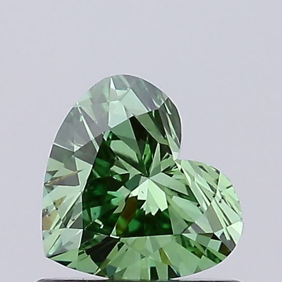 Loose Diamond - HEART 0.55ct Fancy Vivid Green VS2: Loose Diamond - HEART 0.55ct Fancy Vivid Green VS2 Source: This is a real non-mined Diamond that has been grown in a lab Shape: HEART Carats: 0.55 Color: Fancy Vivid Green Certification: IGI Video: