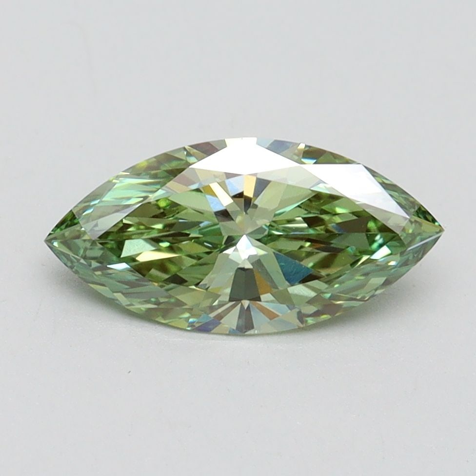 Loose Diamond - MARQUISE 1.1ct Fancy Vivid Green VVS2: Loose Diamond - MARQUISE 1.1ct Fancy Vivid Green VVS2 Source: This is a real non-mined Diamond that has been grown in a lab Shape: MARQUISE Carats: 1.1 Color: Fancy Vivid Green Certification: IGI Vide