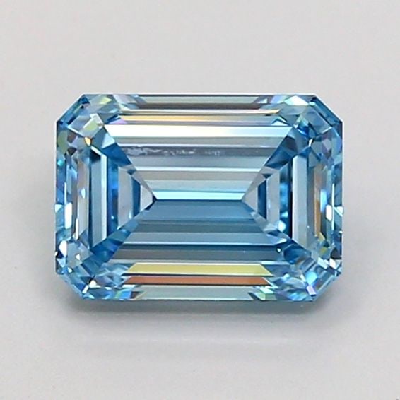 Loose Diamond - EMERALD 1.41ct Fancy Vivid Blue VS1: Loose Diamond - EMERALD 1.41ct Fancy Vivid Blue VS1 Source: This is a real non-mined Diamond that has been grown in a lab Shape: EMERALD Carats: 1.41 Color: Fancy Vivid Blue Certification: IGI Video: