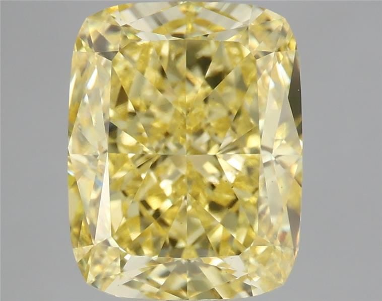 Loose Diamond - CUSHION MODIFIED 4.58ct Fancy Vivid Yellow VS2: Loose Diamond - CUSHION MODIFIED 4.58ct Fancy Vivid Yellow VS2 Source: This is a real non-mined Diamond that has been grown in a lab Shape: CUSHION MODIFIED Carats: 4.58 Color: Fancy Vivid Yellow Cert