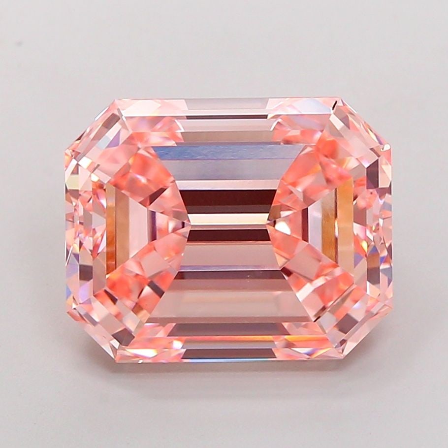 Loose Diamond - EMERALD 8.53ct Fancy Vivid Pink VVS2: Loose Diamond - EMERALD 8.53ct Fancy Vivid Pink VVS2 Source: This is a real non-mined Diamond that has been grown in a lab Shape: EMERALD Carats: 8.53 Color: Fancy Vivid Pink Certification: IGI Video: