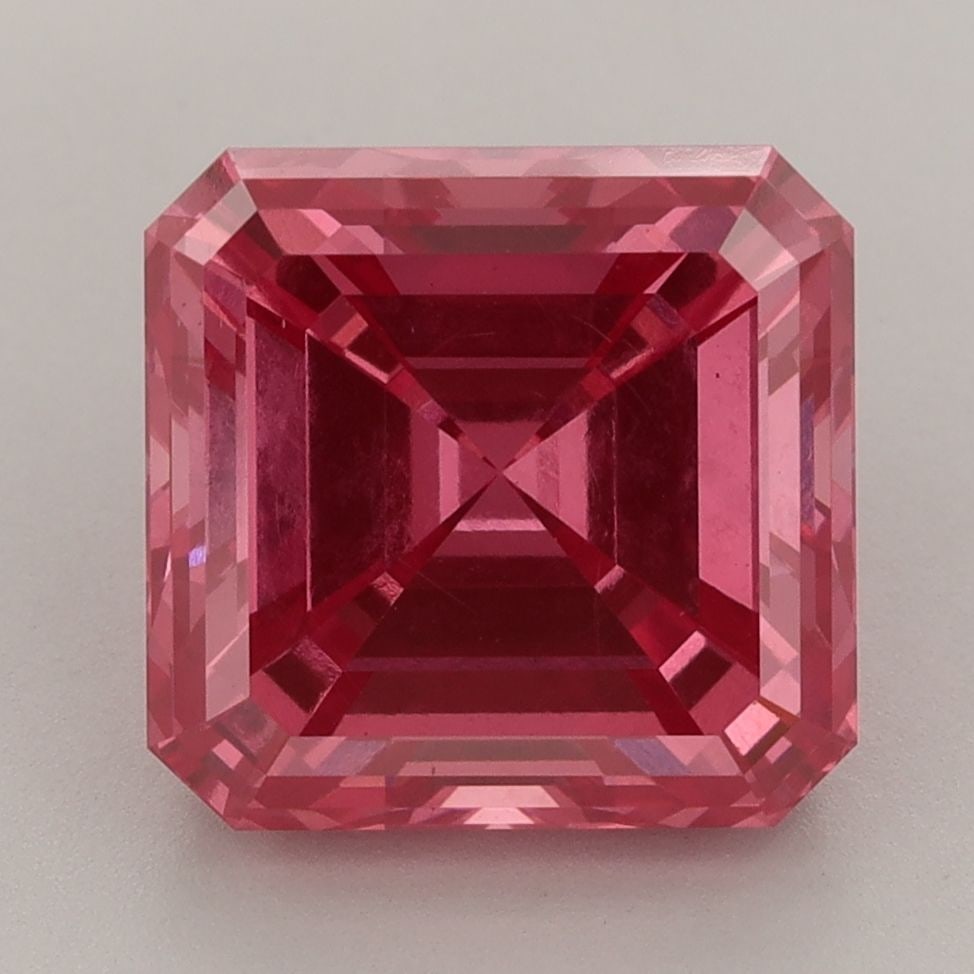 Loose Diamond - ASSCHER 5.54ct Fancy Vivid Red VS2: Loose Diamond - ASSCHER 5.54ct Fancy Vivid Red VS2 Source: This is a real non-mined Diamond that has been grown in a lab Shape: ASSCHER Carats: 5.54 Color: Fancy Vivid Red Certification: IGI Video: