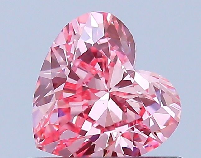 Loose Diamond - HEART 0.49ct Fancy Vivid Pink VS1: Loose Diamond - HEART 0.49ct Fancy Vivid Pink VS1 Source: This is a real non-mined Diamond that has been grown in a lab Shape: HEART Carats: 0.49 Color: Fancy Vivid Pink Certification: IGI Video: