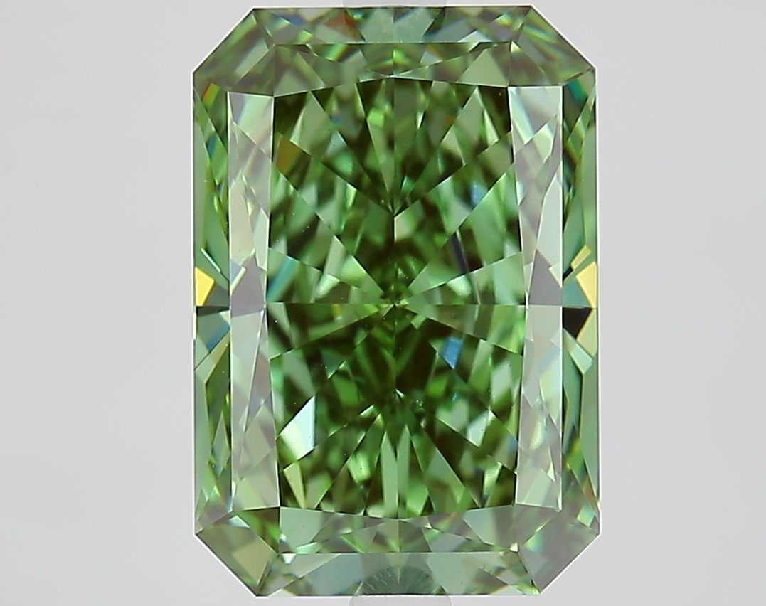 Loose Diamond - RADIANT 5.09ct Fancy Vivid Green VVS2: Loose Diamond - RADIANT 5.09ct Fancy Vivid Green VVS2 Source: This is a real non-mined Diamond that has been grown in a lab Shape: RADIANT Carats: 5.09 Color: Fancy Vivid Green Certification: IGI Vide