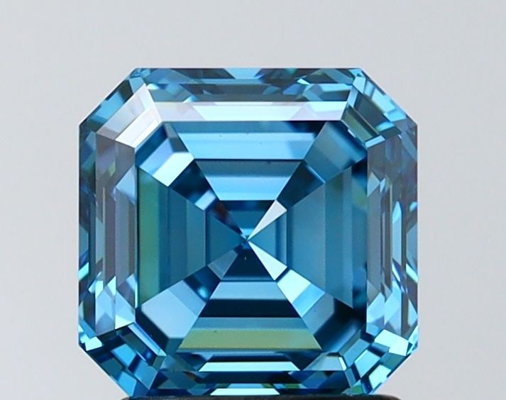 Loose Diamond - ASSCHER 2.08ct Fancy Vivid Blue VS1: Loose Diamond - ASSCHER 2.08ct Fancy Vivid Blue VS1 Source: This is a real non-mined Diamond that has been grown in a lab Shape: ASSCHER Carats: 2.08 Color: Fancy Vivid Blue Certification: IGI Video: