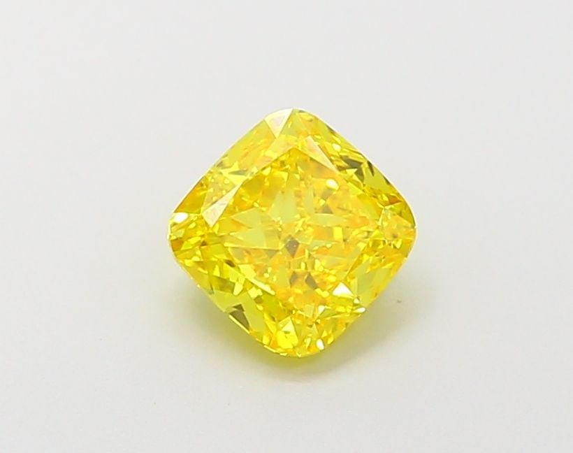Loose Diamond - CUSHION MODIFIED 1.05ct Fancy Vivid Yellow VVS2: Loose Diamond - CUSHION MODIFIED 1.05ct Fancy Vivid Yellow VVS2 Source: This is a real non-mined Diamond that has been grown in a lab Shape: CUSHION MODIFIED Carats: 1.05 Color: Fancy Vivid Yellow Cer