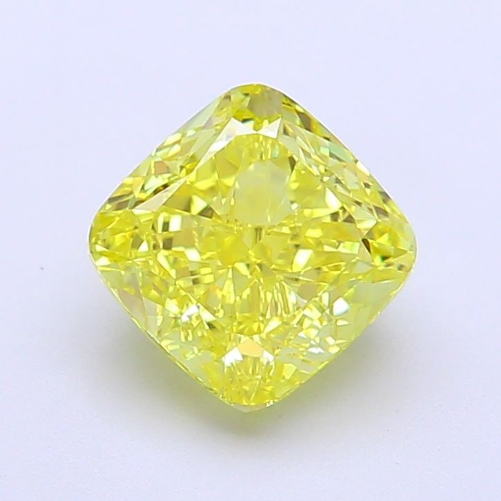 Loose Diamond - CUSHION MODIFIED 2.09ct Fancy Vivid Yellow VVS1: Loose Diamond - CUSHION MODIFIED 2.09ct Fancy Vivid Yellow VVS1 Source: This is a real non-mined Diamond that has been grown in a lab Shape: CUSHION MODIFIED Carats: 2.09 Color: Fancy Vivid Yellow Cer
