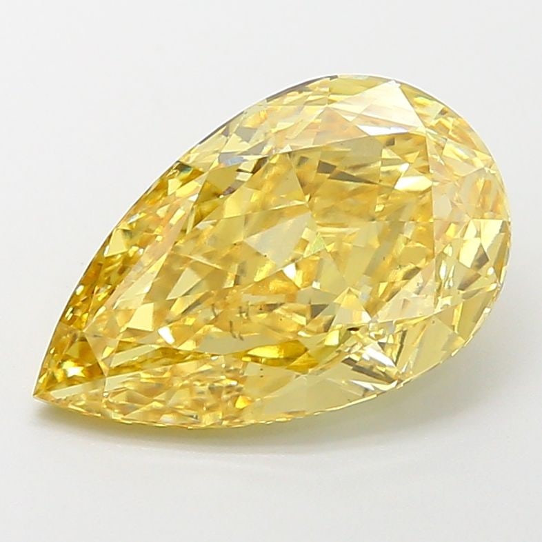 Loose Diamond - PEAR 4.3ct Fancy Vivid Yellow VS2: Loose Diamond - PEAR 4.3ct Fancy Vivid Yellow VS2 Source: This is a real non-mined Diamond that has been grown in a lab Shape: PEAR Carats: 4.3 Color: Fancy Vivid Yellow Certification: IGI Video: