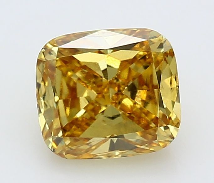 Loose Diamond - CUSHION BRILLIANT 2.5ct Fancy Vivid Yellow VS2: Loose Diamond - CUSHION BRILLIANT 2.5ct Fancy Vivid Yellow VS2 Source: This is a real non-mined Diamond that has been grown in a lab Shape: CUSHION BRILLIANT Carats: 2.5 Color: Fancy Vivid Yellow Cert