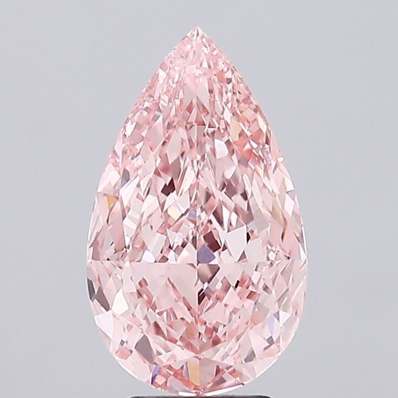 Loose Diamond - PEAR 5.06ct Fancy Vivid Pink VVS2: Loose Diamond - PEAR 5.06ct Fancy Vivid Pink VVS2 Source: This is a real non-mined Diamond that has been grown in a lab Shape: PEAR Carats: 5.06 Color: Fancy Vivid Pink Certification: IGI Video: