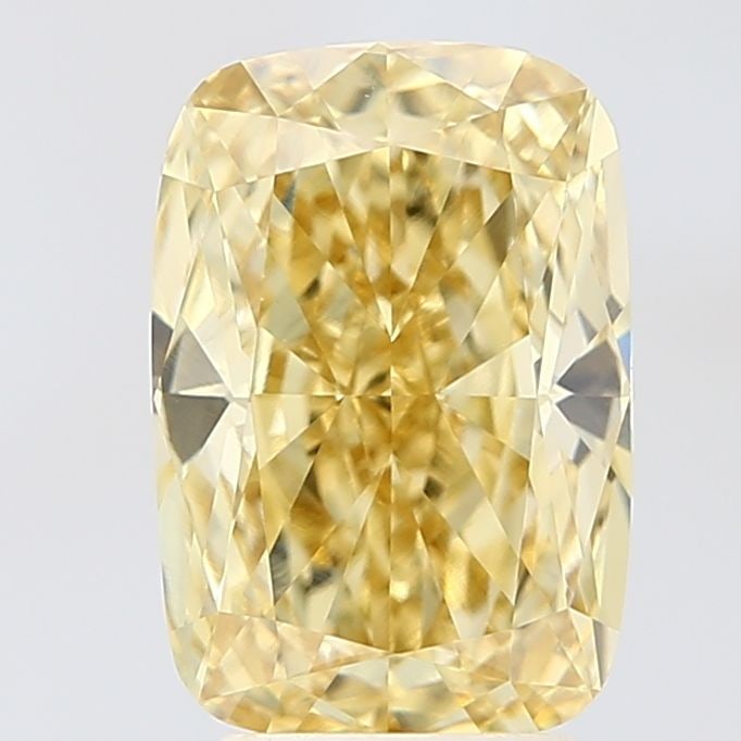 Loose Diamond - CUSHION MODIFIED 4.06ct Fancy Intense Yellow VVS2: Loose Diamond - CUSHION MODIFIED 4.06ct Fancy Intense Yellow VVS2 Source: This is a real non-mined Diamond that has been grown in a lab Shape: CUSHION MODIFIED Carats: 4.06 Color: Fancy Intense Yellow