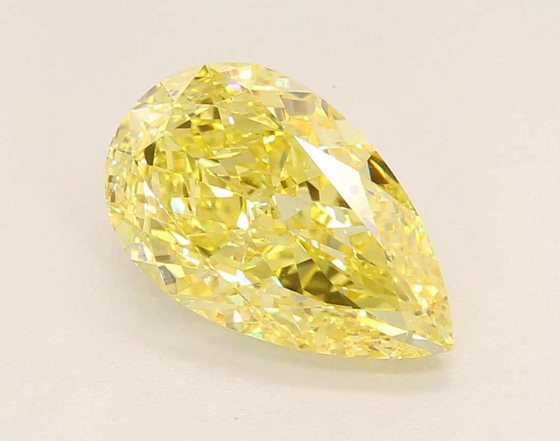 Loose Diamond - PEAR 3.44ct Fancy Intense Yellow VS1: Loose Diamond - PEAR 3.44ct Fancy Intense Yellow VS1 Source: This is a real non-mined Diamond that has been grown in a lab Shape: PEAR Carats: 3.44 Color: Fancy Intense Yellow Certification: IGI Video